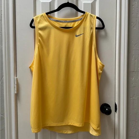 Nike Tops Nike Miler 2x Running Tank Topaz Gold Poshmark